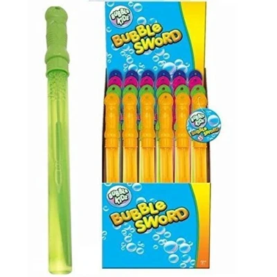 Image of 24 x Bubble Swords Stick Wand Assorted Colours 120ml Party Summer Fillers Toys Wholesale Box