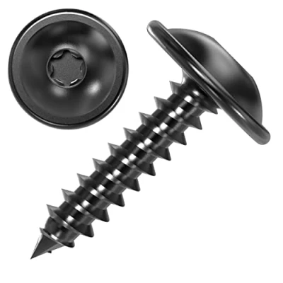 Image of 100 AUPROTEC Flanged Self Tapping Screws 4.8 x 13 mm Pan Head TORX Black Galvanised DIN 7049 4,8x13mm pcs
