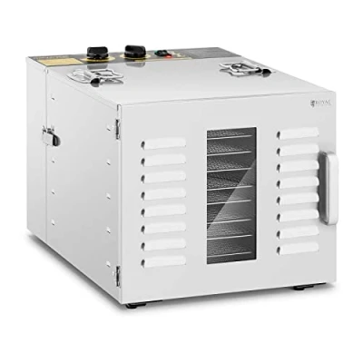 Image of Royal Catering Food Dehydrator Fruit Meat Vegetables Machine Timer 1000W 10 Racks RCDA 1000/59S (Stainless Steel, Inserts 40x40cm, 40 90C, 0 15h)