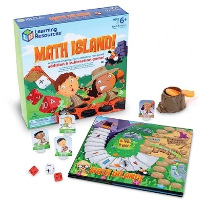 Image of Learning Resources Maths Island Addition &amp; Subtraction Game, Educational Games, Games for 6 Year olds, Teaching Toys, Children’s Indoor Age 6+
