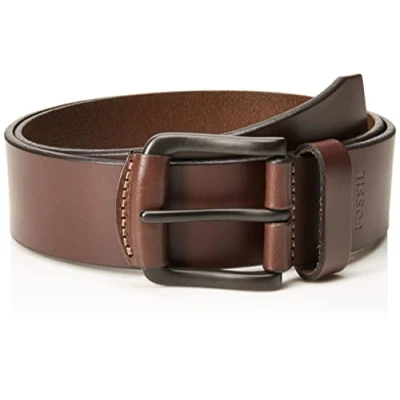 Image of Fossil Men&#039;s Brown Leather Belt, Carson Dark Brown, 40