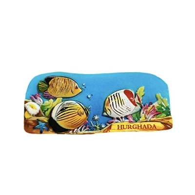 Image of 3D Fish Hurghada Egypt Refrigerator Magnet Tourist Travel Souvenirs Handmade Resin Craft Magnetic Stickers Home Kitchen Decoration Fridge Collection Gift