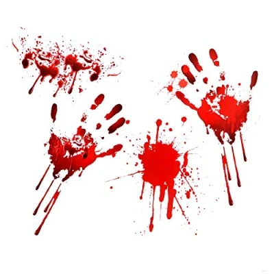 Image of Gifts 4 All Occasions Limited SHATCHI Halloween Bloody Print Blood Hand Party Window Stickers Clings Scary Wall Decorations, Red