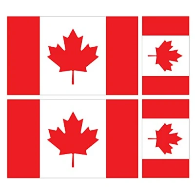 Image of Landing Designs 4 X CANADIAN FLAG CAR VAN VINYL STICKERS