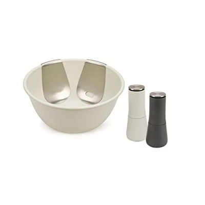 Image of Joseph Serve It In Style Set with Salad Bowl, Stainless Steel Servers and Milltop Non Spill Salt Pepper Mills