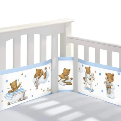 Image of xinwanhong Crib Liner Bumper,Cot Bumper with Breathable Mesh,Soft And Safe Bed Edge Bumper,Safe Alternative To Traditional Baby Cot Bumpers,A12