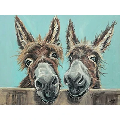 Image of Louise Brown WDC100043 &quot;Double Trouble&quot; Canvas Print, Multi Colour, 60 x 80 cm