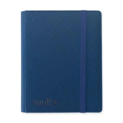 Image of Vault X 9 Pocket Trading Card Strap Binder, 360 Cards, Premium Exo Tec Album Material, 20 Side Loading Pages, Folder for Collectible Games, Sports, TCG (Blue)