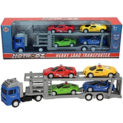 Image of Atoz 1777 Transporter with Cars, Blue, Large