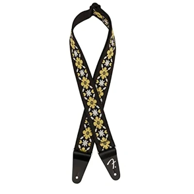Image of Fender Pasadena Woven Guitar Strap YLW CLOVER