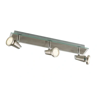 Image of SPOT LED 3 Light Adjustable Spotlight Bars Nickel 400lm 2700K 46x12x7cm