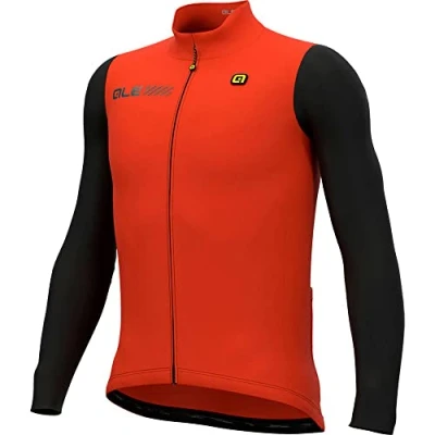 Image of Alé Cycling Men&#039;s Solid Fondo 2.0 Long Sleeve Jersey, Rust, M
