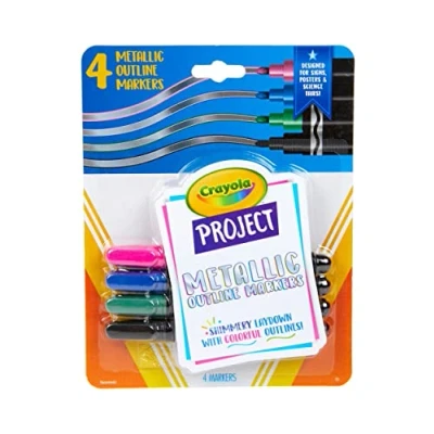 Image of Crayola Project Outline Markers 4/Pkg Metallic Colors