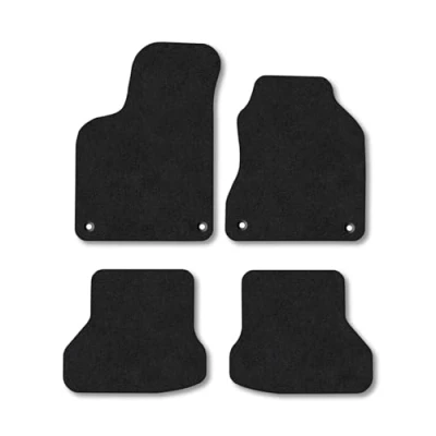 Image of Car Mats Compatible with VW Polo (1999 2002) Tailored Fit Black Carpet Floor Set Accessory Custom 4 Pieces Anti Slip Backing &amp; Binding Trim Edge