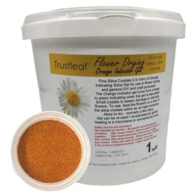 Image of Trustleaf Flower Drying Orange Indicator Silica Gel Grains 0.5 1mm (1kg / 2.2lbs F Or TUB)