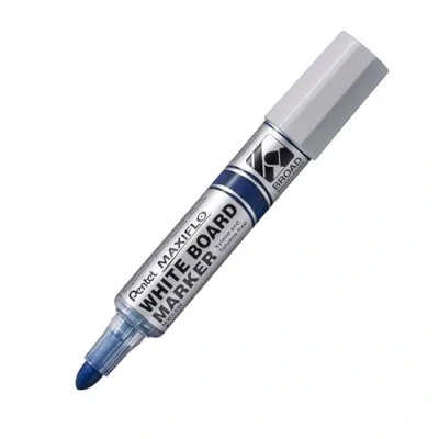 Image of Pentel Maxiflo Broad Point Liquid Ink Dry Wipe Marker Blue MWL5W CX (Set of 3) Supplied Loose