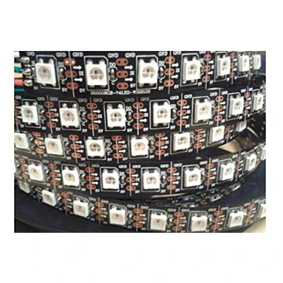 Image of Rogndash 5M 5V 60Leds/M 300 Pixels Programmable WS2812B RGB 5050 LED Strip Individually Addressable Dream Color Non Waterproof IP20 PCB Black