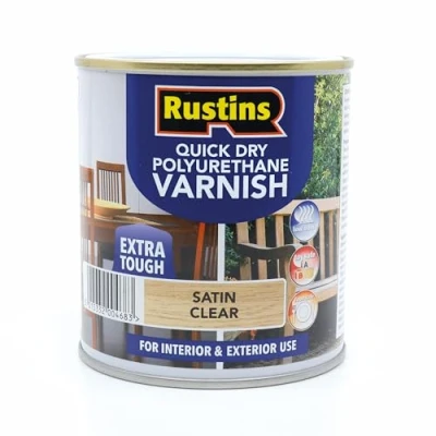 Image of RUSTINS QD Poly Varnish Satin Clear 500ml