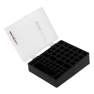 Image of Ansmann Battery Station [Pack of 1] Storage Organiser Case For AA, AAA, and 9V Block Batteries Ideal Storing, Protecting Full Empty