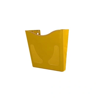 Image of Deflecto Yellow Portrait A4 Wall Mounted Document Holder with Antimicrobial Sign Leaflet Letter Rack Display Stands Poster Brochure