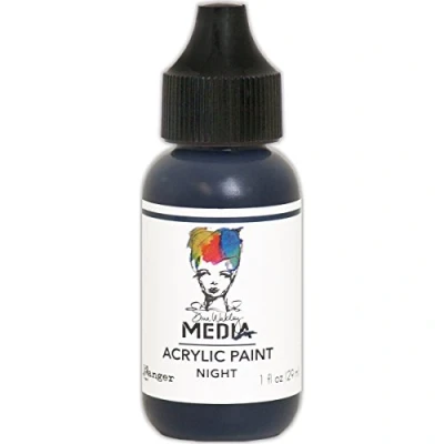 Image of Ranger Acrylic Paint Media Night Dina Wakley, Black, Regular