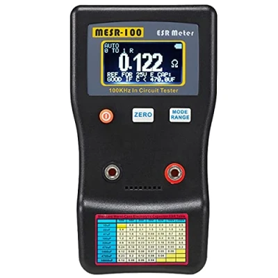 Image of MESR 100 Digital ESR Meter, Auto Ranging 0.001R to 100R Circuit Resistance/Capacitance Tester Ohmmeter Backlight Dual Terminal, for Repair TV/Lcd/Audio Board