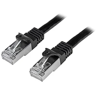 Image of StarTech.com N6SPAT3MBK 3 m Cat6 Patch Cable, Shielded (SFTP) Snagless Gigabit Network Black Cat 6 Ethernet Lead