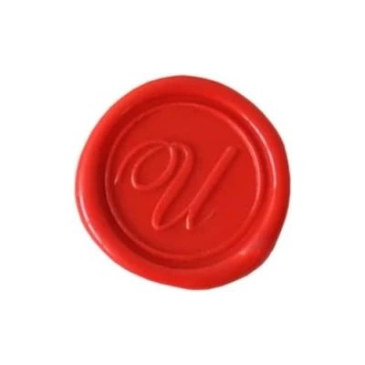 Image of Herbin 40121T Copperplate round seal with varnished wooden handle, letter U