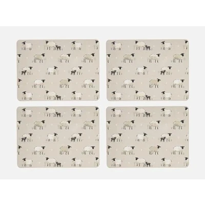 Image of Cooksmart Pack Of 4 Table Place Mats For With British Designs All Types Kitchens Highland Sheep