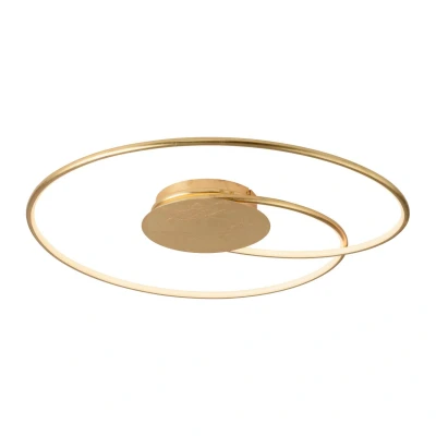 Image of Nastro Integrated LED Semi Flush Ceiling Light Gold 1x 26W 3000K Dimmable