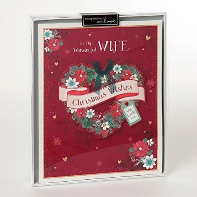 Image of Wishing Well Studios Hand Made Boxed Christmas Card Wife