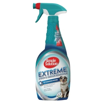 Image of Simple Solution Extreme Pet Stain and Odour Remover, Enzymatic Cleaner with 3X Pro Bacteria Cleaning Power 945ml