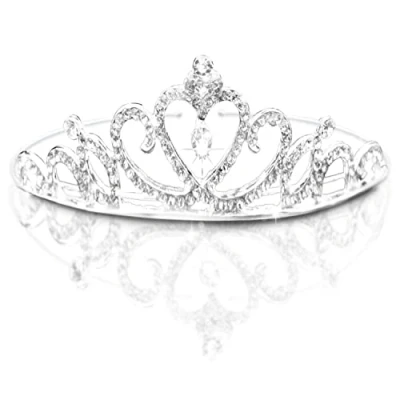 Image of Headbands Rhinestone Crystal Wedding Bridal Prom Birthday Pegeant Prinecess Party Children Flower Girl Rhinestones Heart Shaped Crown Headband Tiara