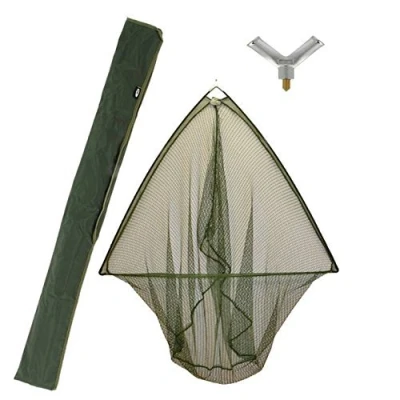 Image of 42&quot; CARP PIKE FISHING LANDING NET WITH METAL BLOCK + STINK BAG NGT