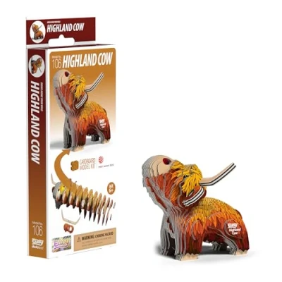 Image of EUGY D5058 Highland Cow 3D Model Craft Kit