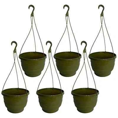 Image of Fixtures Green Hanging Basket 25cm x 16cm (6 Pack)