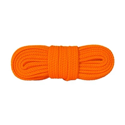 Image of Kaps Sneakers Laces, quality durable shoe laces for casual footwear, made in Europe, 1 pair, many colours and lengths (120 cm 47 inch 7 to 9 eyelet pairs orange fluorescent)