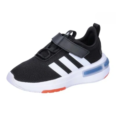 Image of adidas Racer TR23 Hook and Loop Shoes Kids Running, core Black/Cloud White/Solar red, 5.5 UK