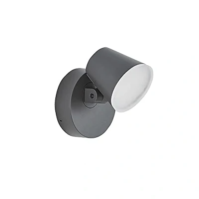 Image of Biard LED Swivel Outdoor Wall Light in Grey Dalen 12.5W Integrated Mounted Modern Lighting with Fixing Kit Included Garage, Garden, Security Energy Rating A++