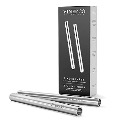 Image of 2 Extra Stainless Steel Chill Rods for Your VINENCO Wine Cooler Set Design Bar Accessory Men Women