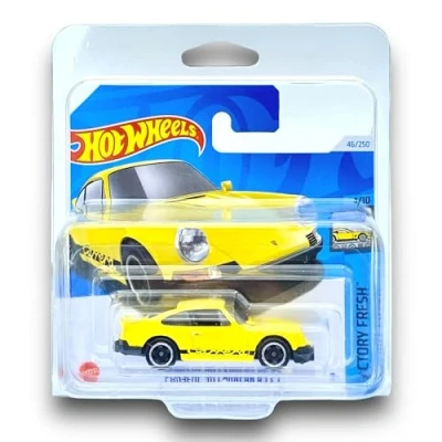 Image of Hot Wheels Porsche 911 Carrera RS 2.7 (Yellow &amp; Black) 4/10 Factory Fresh 2024 46/250 (Short Card) COMES IN A KLAS CAR KEEPER SHORT CARD PROTECTOR CASE HTC49