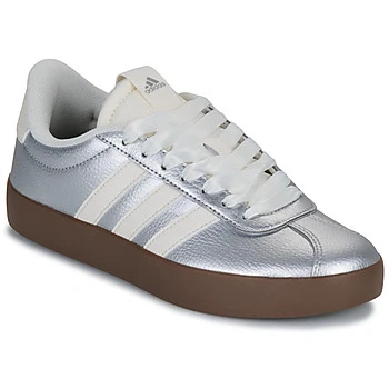 Image of adidas Women&#039;s VL Court 3.0 Shoes, Silver met./Off White/GUM5, 5 UK