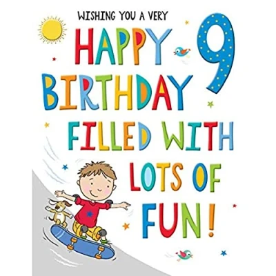 Image of Regal Publishing Juvenile Birthday Card Age 9 M 8 x 6 inches