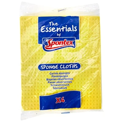 Image of Spontex Sponge Cloths 4pk (Pack of 1), Yellow, One Size