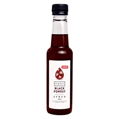Image of Simply Sugar Free Black Forest Syrup, Low Calorie, Vegan &amp; Nut Flavoured Syrup for Coffee, Cocktails Baking (250ml)