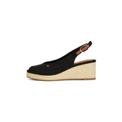 Image of Tommy Hilfiger FLAG Wedge sandals, Women&#039;s, Size: 3.5, Black Textile
