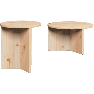 Image of vidaXL Coffee Table Set 2 pcs Natural Solid pine wood