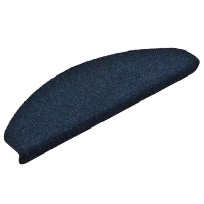 Image of vidaXL Self adhesive Stair Mats Pack of 15 Durable and Washable Needle Punched Fabric Non slip Safety Protection Easy Installation Navy