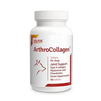 Image of ArthroCollagen 90 tablets for Dogs Type II Collagen Green lipped Mussel Chondroitin HA Vitamin C