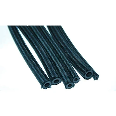Image of 10mm 3/8&quot; 2 METRE Cotton Braided Rubber Fuel LINE Pipe UNLEADED Petrol Diesel TUBING Hose